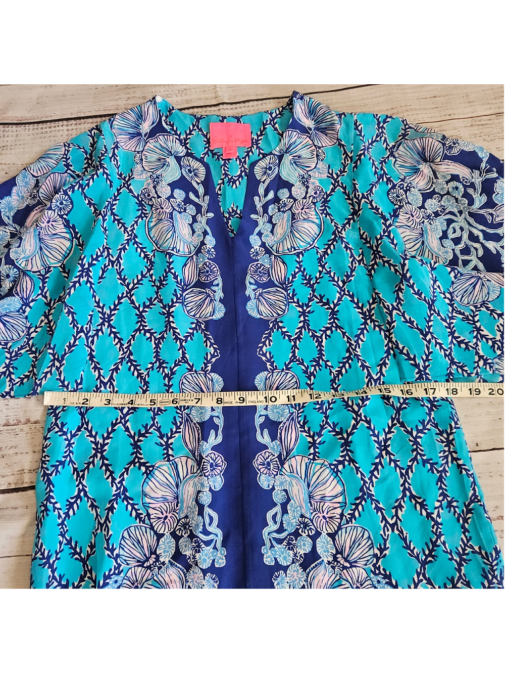 Lilly Pulitzer Shalynn Silk Caftan Dress Blue Preppy Feminine Womens 2 - Picture 5 of 5